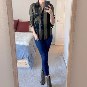 Zara Basics Plaid Button Down